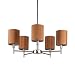Walker Chandelier with Clip Shades Finish: Powder Coated Black, Shade Finish: Tan Cornflower