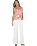 MICHAEL Michael Kors Chain-Strap Printed Tank Top & Belted White Wide-Leg Jean