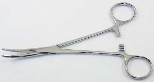 KJ BRAND STAINLESS STEEL RANKIN KELLY HEMOSTAT FORCEPS 6.25" CURVED ECONOMY GRADE