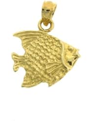 Dazzlers Solid 14 karats Gold Angelfish Charm Pendant available in three colors from jewelsberry (weights: 1.7 grams only)