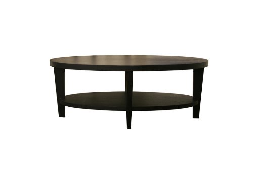 Baxton Studio Charleston Modern Black Wood Oval Coffee Table