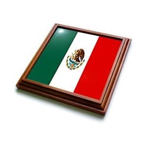 Mexican Flag - 8x8 Trivet With 6x6 Ceramic Tile by 3dRose LLC