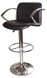 Set of 5 Jupiter Bar Stools in Black Faux Leather