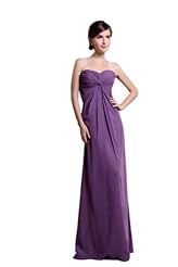 A-line Strapless Sweetheart Lace Chiffon Empire   Waistline Bridesmaid Dress 