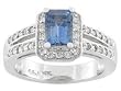 14K White Gold Aquamarine and Diamond Ring