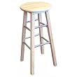 30" Kitchen Stool with Chrome Stretcher - Natural