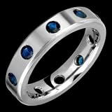 Saturn - size 4.25 Eternity Titanium Ring with Sapphires