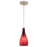Checkolite Dark Lava Red Art Glass Funnel Pendant
