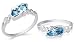 Trillion Cut London Blue Topaz Ring Sterling Silver Size 7