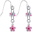 Pink WILD GERANIUM Scroll Dangle Earrings