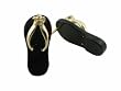 Onyx Flip Flop Plumeria Strap Sandal Earrings, 14k Gold