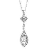 14K White Gold 1/5 ct. Diamond Pendant with Chain