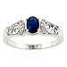 14-Karat White Gold Sapphire and Diamond Ring