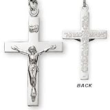 Sterling Silver Our Father Crucifix and 24-Inch Chain