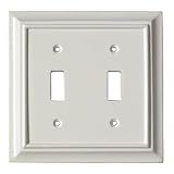 Wood: White Wood Double Switch Wall Plates - Set of 6