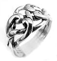Sterling Silver 4-Band Weaved Puzzle Knot Ring (Size 6,7,8,9)