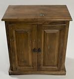Two Door Alder Wood Litterbox Cabinet with OPTIONAL Turquoise Inlay : Add-ons PETCLEAR : Size 29 INCHES TALL STYLE T - TURQUOISE INLAY