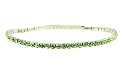 Anklet - A14 - Swarovski (tm) Crystal - Stretch ~ Peridot (Green)