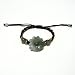 Hand-knotted Carved Daisy Jade Bracelet - Brown Adjustable Cord