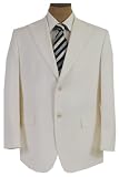 Sean John - Sean John Mens Single Breasted 2 Button Solid Off White Wool Suit - Size 39R
