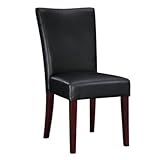 Classic Seating Bonded Leather Parsons Chair in Black
