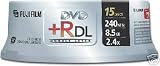 Fujifilm Media 25302844 DVD+R Double Layer 8.5GB 240 Minutes Spindle - 15 Pack
