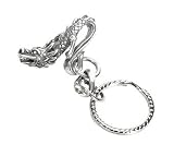 Asian DRAGON Silver Tone PEWTER Pocket Clip KEYCHAIN