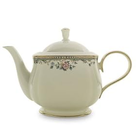 Lenox Spring Vista Gold Banded Ivory China Teapot by Lenox China