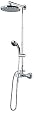 Schulte D9620 02 DuschMaster Rain mit Einhebelmischer, Kopfbrause rund, H 101,5-152 x B 25 x T 53 cm, Messinggrundgestell, chrom