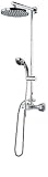 Schulte D9620 02 DuschMaster Rain mit Einhebelmischer, Kopfbrause rund, H 101,5-152 x B 25 x T 53 cm, Messinggrundgestell, chrom