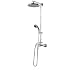 Schulte D9620 02 DuschMaster Rain mit Einhebelmischer, Kopfbrause rund, H 101,5-152 x B 25 x T 53 cm, Messinggrundgestell, chrom