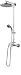 Schulte D9620 02 DuschMaster Rain mit Einhebelmischer, Kopfbrause rund, H 101,5-152 x B 25 x T 53 cm, Messinggrundgestell, chrom