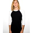 American Apparel Poly-Cotton 3/4 Sleeve Raglan Shirt