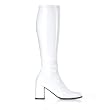 GOGO 3 Inch Womens Sexy Knee High Boots Stretch GOGO Boot With Block Heel Halloween Costume White GOGO 3 Inch Womens Sexy Knee High Boots Stretch GOGO Boot With Block Heel Halloween Costume White