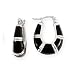 Black Onyx Inlay U Hoop Earrings Set in Fine 925 Silver