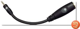 Planet Waves 1/8" Stereo Male to 1/4" Mono Female Adapter