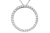 1 Carat Diamond 14K White Gold Circle of Love Pendant w/Chain