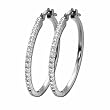 14kt White Gold Trendy Diamond Hoop Earrings