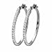14kt White Gold Trendy Diamond Hoop Earrings