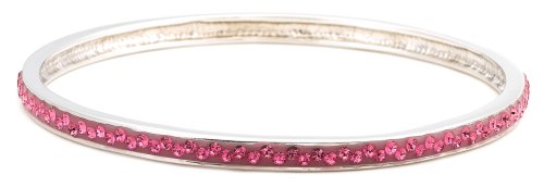 Sterling Silver Pink Crystal Bangle Bracelet by David Sigal