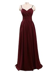 Sexy Floor Length Chiffon Spaghetti Strap Backless  Sweetheart Evening Dress/Bridesmaid Dress/Prom Dress  With a Bow(s)