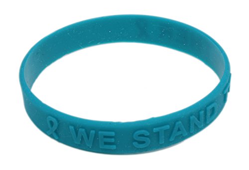 Ovarian Cancer Awareness Embossed Silicone Bracelet 25 Pack