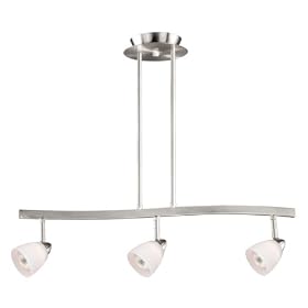Spot Light Pendant - 3 Light Spot Pendant Lighting Fixture - Brushed Nickel - Frosted Opal... by Vaxcel Lighting