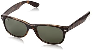 Ray-Ban RB2132 New Wayfarer  Sunglasses, Tortoise Frame/G-15-XLT Lens, 55 mm