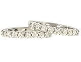 Round Shared prong Set Diamond Hoop Earrings 1.47cttw