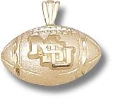 Mississippi State Bulldogs Solid 10K Gold ''MSU'' Football Pendant