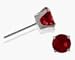 Genuine 3mm Ruby 14 Karat White Gold Round Earrings