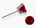 Childrens Toyshop  Jewelry : Genuine 3mm Ruby 14 Karat White Gold Round Earrings