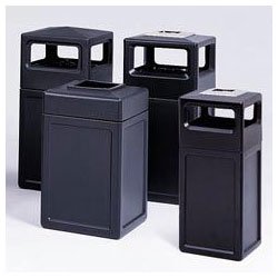 Safco Canmeleon Recessed Panel, Ash Urn, Side Open, 15 Gallon, 13.75 Inches Width x 32.75 Inches Height, Black (9474BL)
