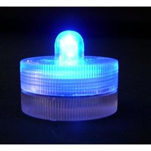 Submersible Battery LED 10 Lights~BLUE~Wedding~Tea Light
